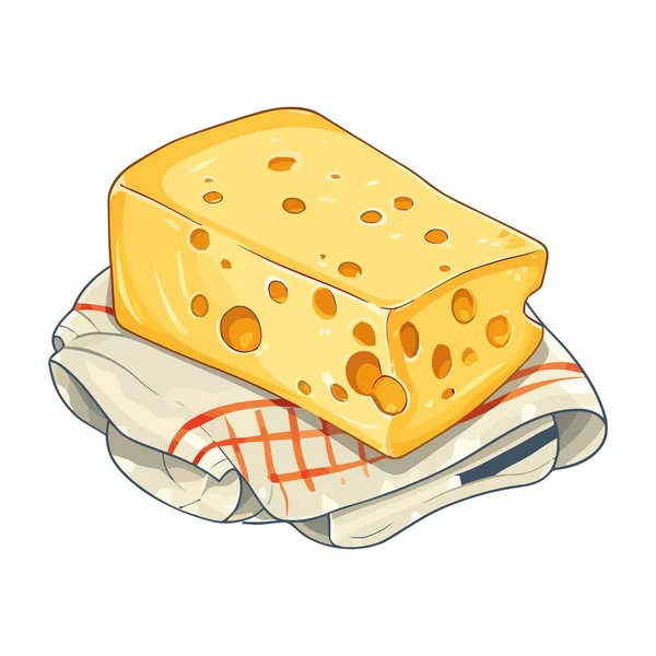 新鮮な黄色のチーズスライス 絶縁されたアイコンをスナックに最適 — ストックベクタ