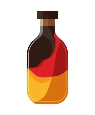 Şeffaf arkaplan simgesi üzerindeki şarap şişesi simgesi tasarımı izole edildi