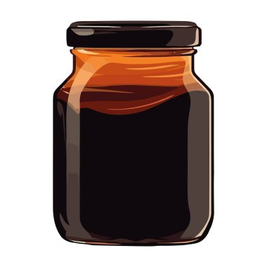 Ev yapımı cam kavanoz ikonunda organik reçeller izole edildi