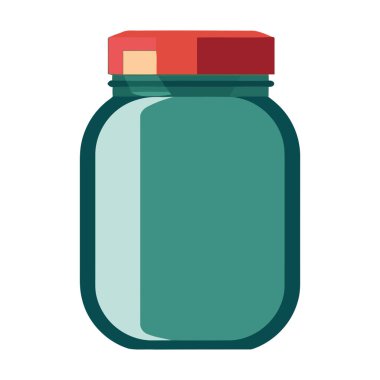 Cam kavanozda taze organik etiket simgesi izole edildi