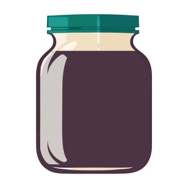 Cam kavanozdaki taze çikolata izole edilmiş.