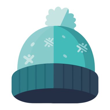 Kışın örülmüş sıcak şapka ikonu izole