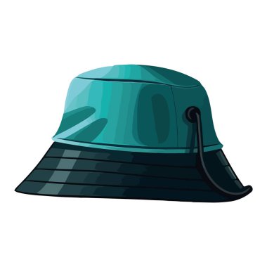 yeşil başlık ve balıkçılık ekipmanı simgesi izole edildi