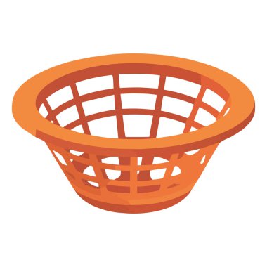 Beyaz arkaplanda plastik sepet simgesi izole edildi