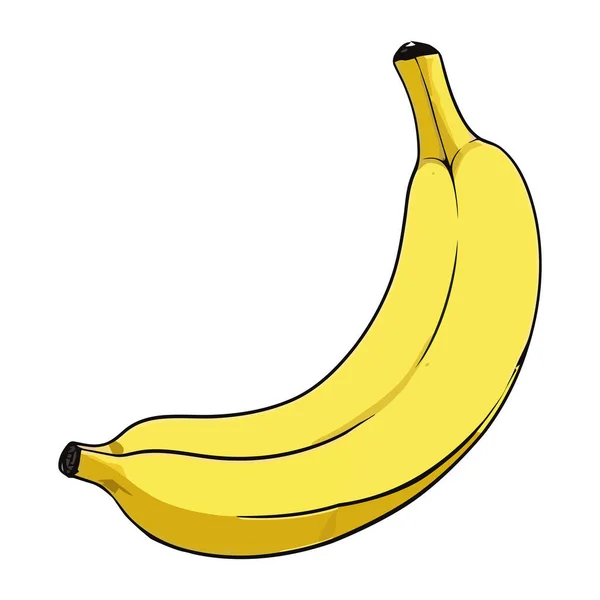 Banana Madura Ícone Lanche Saudável Isolado — Vetor de Stock