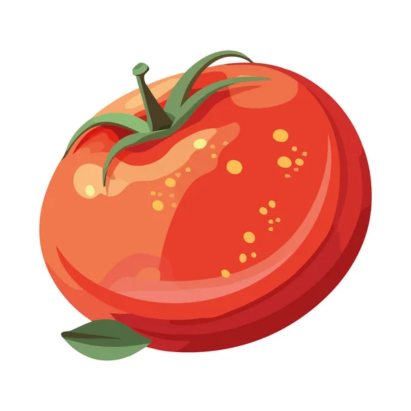 Mehukas Tomaatti Kasvisateria Tuore Orgaaninen Kuvake Eristetty — vektorikuva