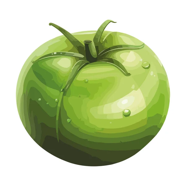 Fresh Organic Tomato Ripe Full Pleasure Icon Isolated — Stock Vector