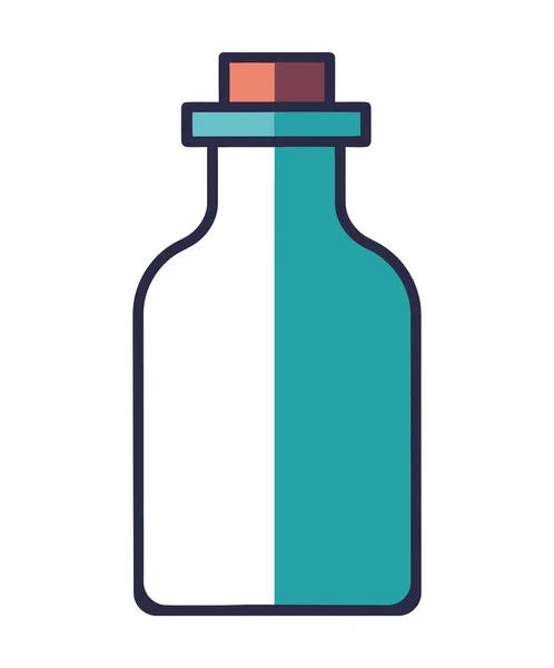Icono Botella Medicina Con Icono Gota Líquida Azul Aislado — Vector de stock