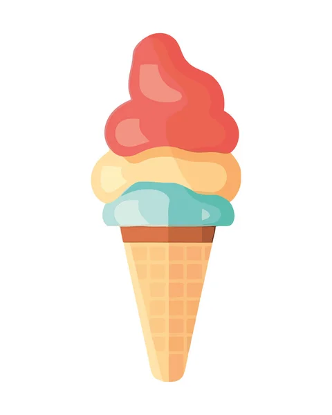 甜蜜的夏天冰淇淋圣代喜庆的象征孤立 — 图库矢量图片