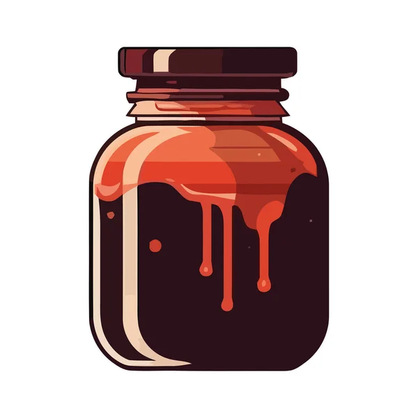 Organic Honey Jar Sweet Drop Design Icon Isolated — Stock Vector