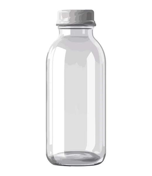 Bottiglia Vetro Trasparente Con Icona Del Liquido Rinfrescante Isolato — Vettoriale Stock