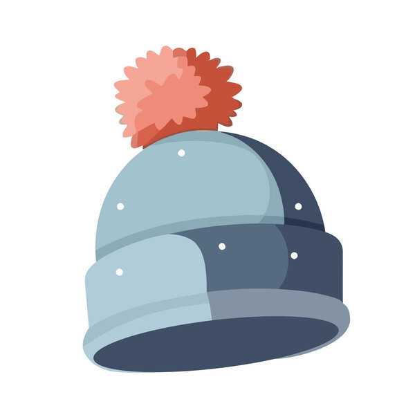 Knitted winter cap design icon isolated
