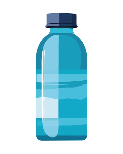 Transparante Plastic Fles Met Gezuiverd Water Icoon Geïsoleerd — Stockvector