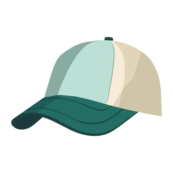 緑の野球帽隔離されたアイコンデザイン — ストックベクタ