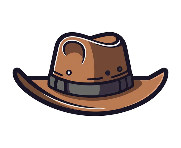 Cowboy Mode Ikone Filz Fedora Kopfbedeckung Symbol Symbol Ikone Isoliert — Stockvektor