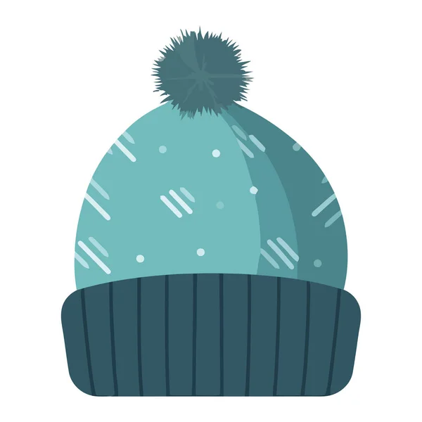Χειμερινό Εικονίδιο Μόδας Πλεκτό Εικονίδιο Καπάκι Απομονωμένο — Διανυσματικό Αρχείο