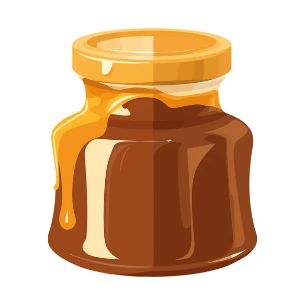 Sweet Honey Jar Nature Gourmet Icon Isolated — Stock Vector