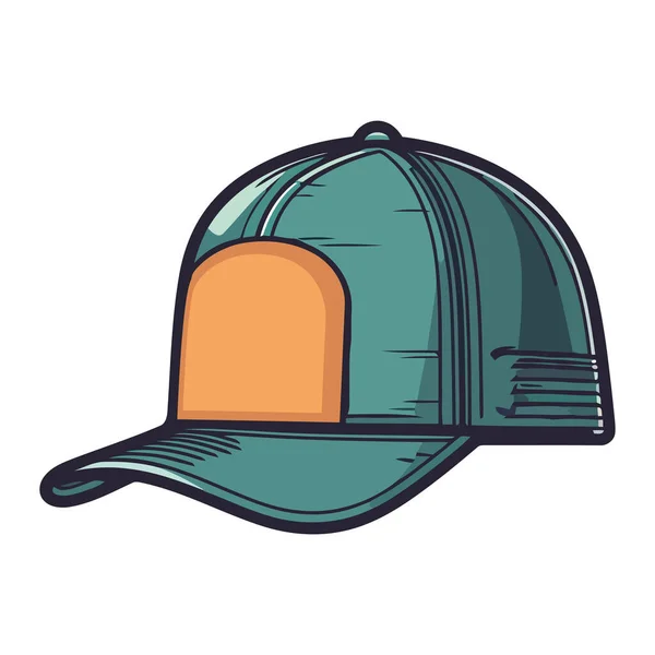 Blue Baseball Cap Design Icon Isolated — Stock Vector