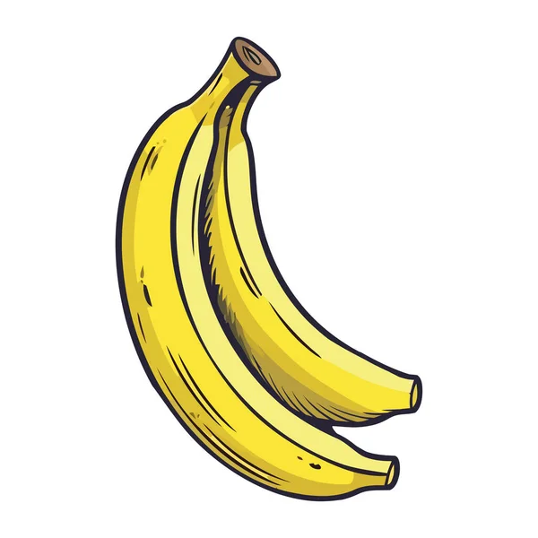 Спелый Банан Здоровая Закуска Природы Иконы Изолированы — стоковый вектор