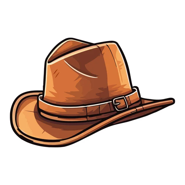 Chapéu Cowboy Moda Antiga Elegância Ícone Design Isolado — Vetor de Stock