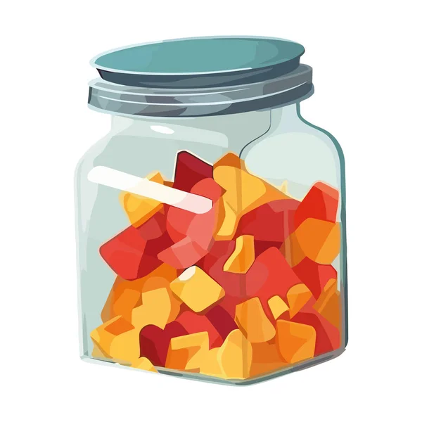 Frutas Frescas Snack Jar Ilustração Ícone Isolado —  Vetores de Stock