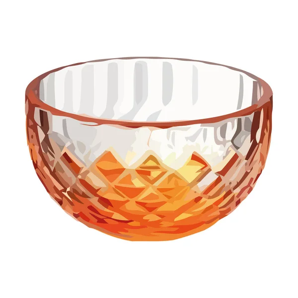 Luxury Glass Bowl Reflects Backdrop Icon Isolated — Stock Vector