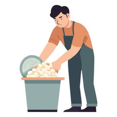 Bir çiftçi bir sepet sebze ikonu tutuyor.