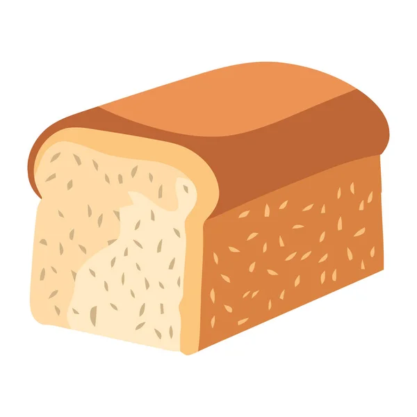 Świeżo Pieczony Chleb Zdrowe Nawyki Żywieniowe Ikona Izolowane — Wektor stockowy