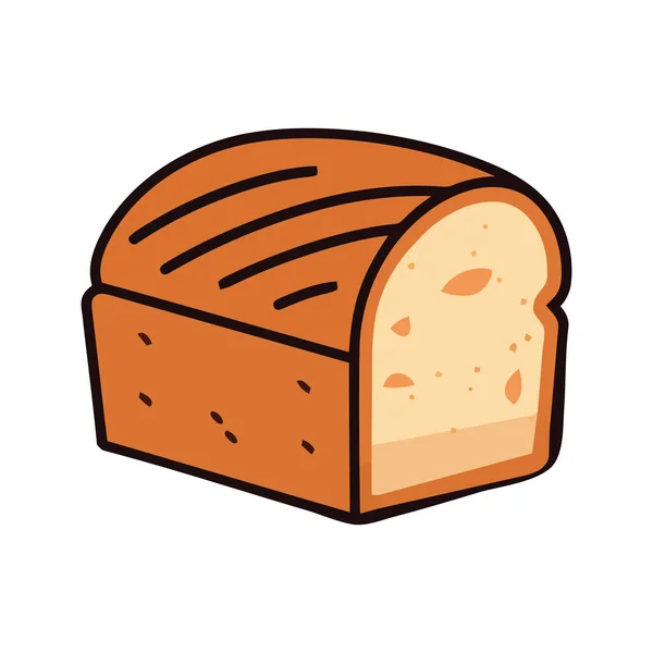 Baked Fresh Bread White Background Icon Isolated — Stock Vector