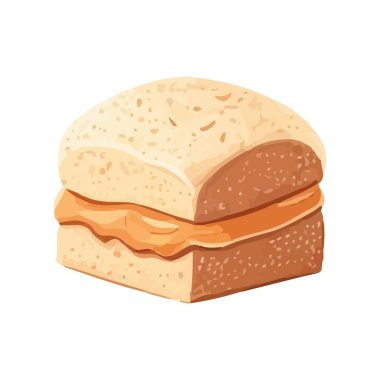 Taze peynir ikonu izole edilmiş gurme ekmeği.