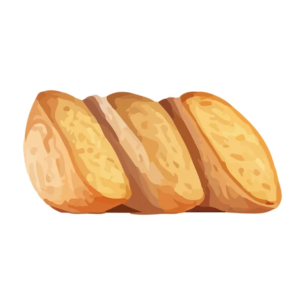 Φρέσκο Οργανικό Σνακ Ψωμί Ένα Υγιές Εικονίδιο Γεύμα Απομονωμένο — Διανυσματικό Αρχείο