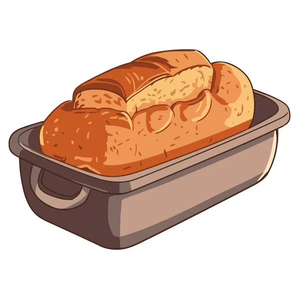 Świeżo Upieczony Chleb Ikonie Płyty Izolowany — Wektor stockowy