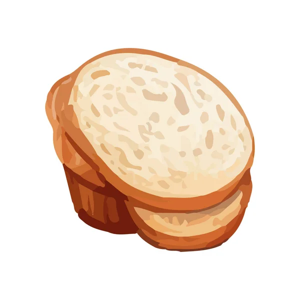 Organic Bread Gourmet Meal Icon Isolated — Stock Vector