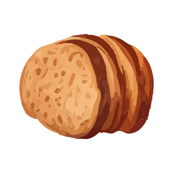 Свіжий Запечений Органічний Хліб Здорова Ікона Їжі Ізольовані — стоковий вектор