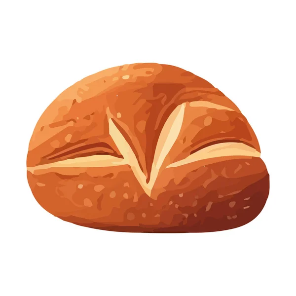 Organic Bread Bun Snack Fresh Healthy Eating Icon Isolated — Stock Vector