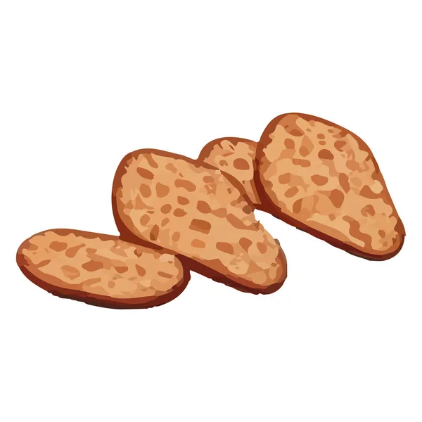 孤立面包小吃图标的向量图标 — 图库矢量图片