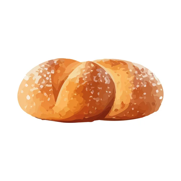 Świeżo Upieczony Chleb Pyszne Śniadanie Ikona Rozkoszy Izolowane — Wektor stockowy