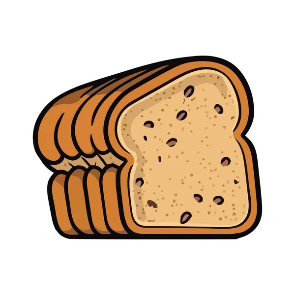 Świeżo Upieczony Chleb Ikona Posiłku Dla Smakoszy Izolowana — Wektor stockowy