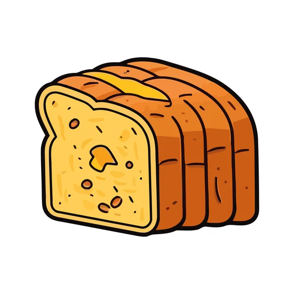 Świeżo Upieczony Chleb Izolowaną Ikoną Miodu Masła — Wektor stockowy