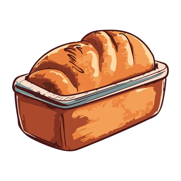 Świeżo Upieczony Chleb Odizolowana Ikona Rozkoszy Podczas Posiłku — Wektor stockowy