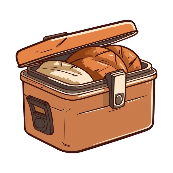 ビニール袋でトーストパン 完璧なスナックアイコン孤立 — ストックベクタ