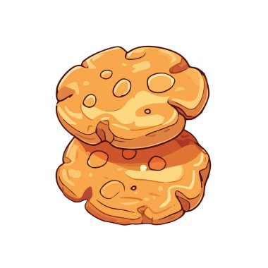 Taze pişmiş kurabiyeler organik ikon izole