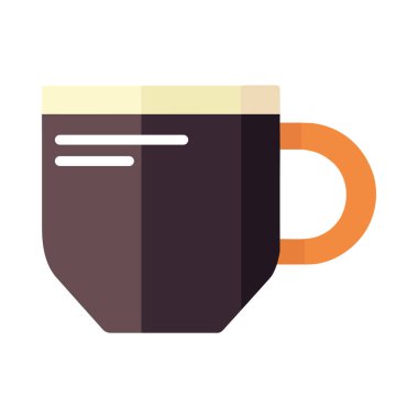 Modern kahve kupası tasarımı simgesi izole edildi