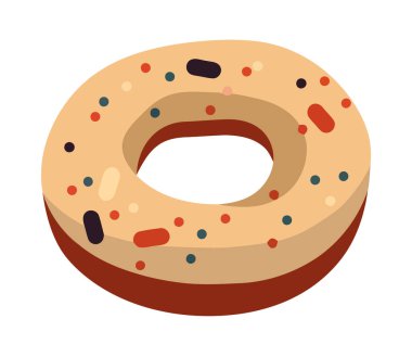 Çikolata süslemeli tatlı çörek izole edilmiş.