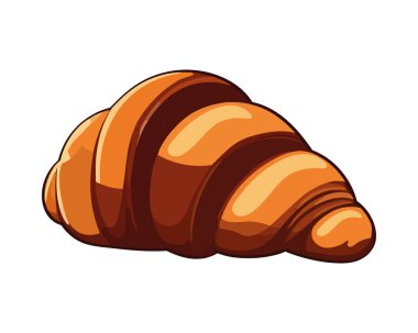 Fransız gurme kruvasan ekmek ikonu izole