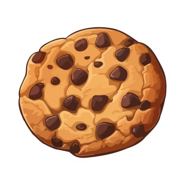 Organik çikolatalı kurabiye, taze ve tatlı ikon izole edilmiş.