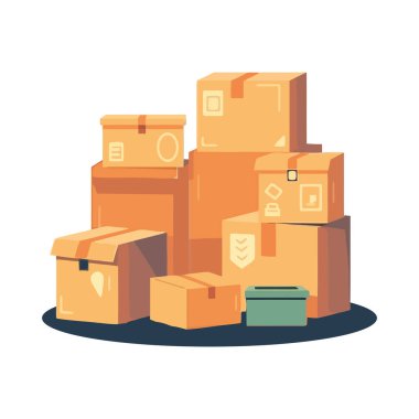 karton kutu paketleme simgesi izole ediliyor