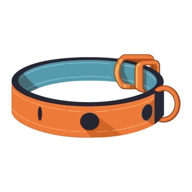 Toka simgesi izole edilmiş şirin köpek tasması.