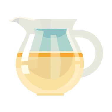 Çömlek sürahisinde organik meyve suyu, sapı izole edilmiş.