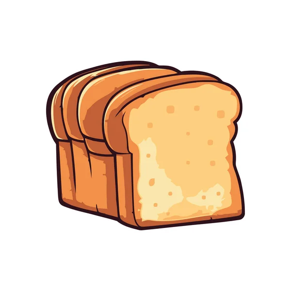 Nybakat Bröd Symbol För Gourmetmat Ikon Isolerad — Stock vektor